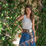 Pointelle Fabric with Mini Ruffle Top