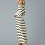 Paris Sweater Skirt in Black Stripe by Downeast