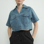 Denim Crop Top with Pocket by Aaron & Amber