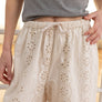 Eyelet Embroidered Wide-Leg Pants