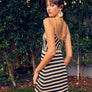 Crochet Knitted Black and Tan Dress