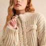 Braided Knit Sweater Cardigan