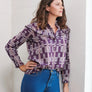 Nicolette Top in Fig Brushstroke by WVN