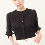 Hendry 3/4 Sleeve See Through Cardigan in Black
