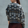 Fuzzy Nordic Floral Diamond Knit Cardigan