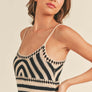 Crochet Knitted Black and Tan Dress