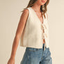 Tied Front Knitted Vest