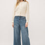 Mix Media Long Sleeve Cardigan in Cream by Aaron & Amber