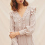 Striped Eyelet Ruffled Tiered Dress