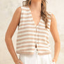 Lightweight Hook and Eye Closure Striped Vest