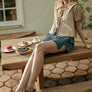 Chambray Denim Skort