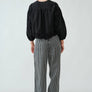 Denim Embroidery Volume Sleeve Blouse Top by Aaron & Amber