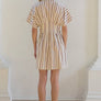Stripe Dolman-Sleeve Button-Front Mini Dress
