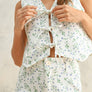 Floral Print Vest with Tie Front