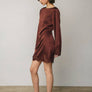 Satin & Lace Long Sleeve Mini Dress