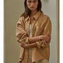 Donny Eyelet Shacket in Camel by By Together