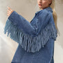 Fringed Denim Blazer