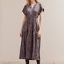 Printed Ruffle Midi Dress