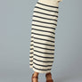 Paris Sweater Skirt in Black Stripe by Downeast
