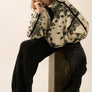 Floral Sherpa Fleece Half-Zip Pullover Jacket