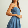 Paneled Washed Denim Romper
