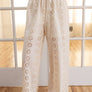 Eyelet Embroidered Wide-Leg Pants