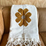 Flora Gold & Cream Heavyweight Throw Flower Blanket by Sundream