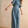 Chambray Denim Button Down Jumpsuit
