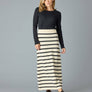 Paris Sweater Skirt in Black Stripe by Downeast