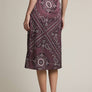 Paisley Elastic Waist Midi Skirt