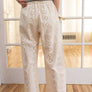 Eyelet Embroidered Wide-Leg Pants