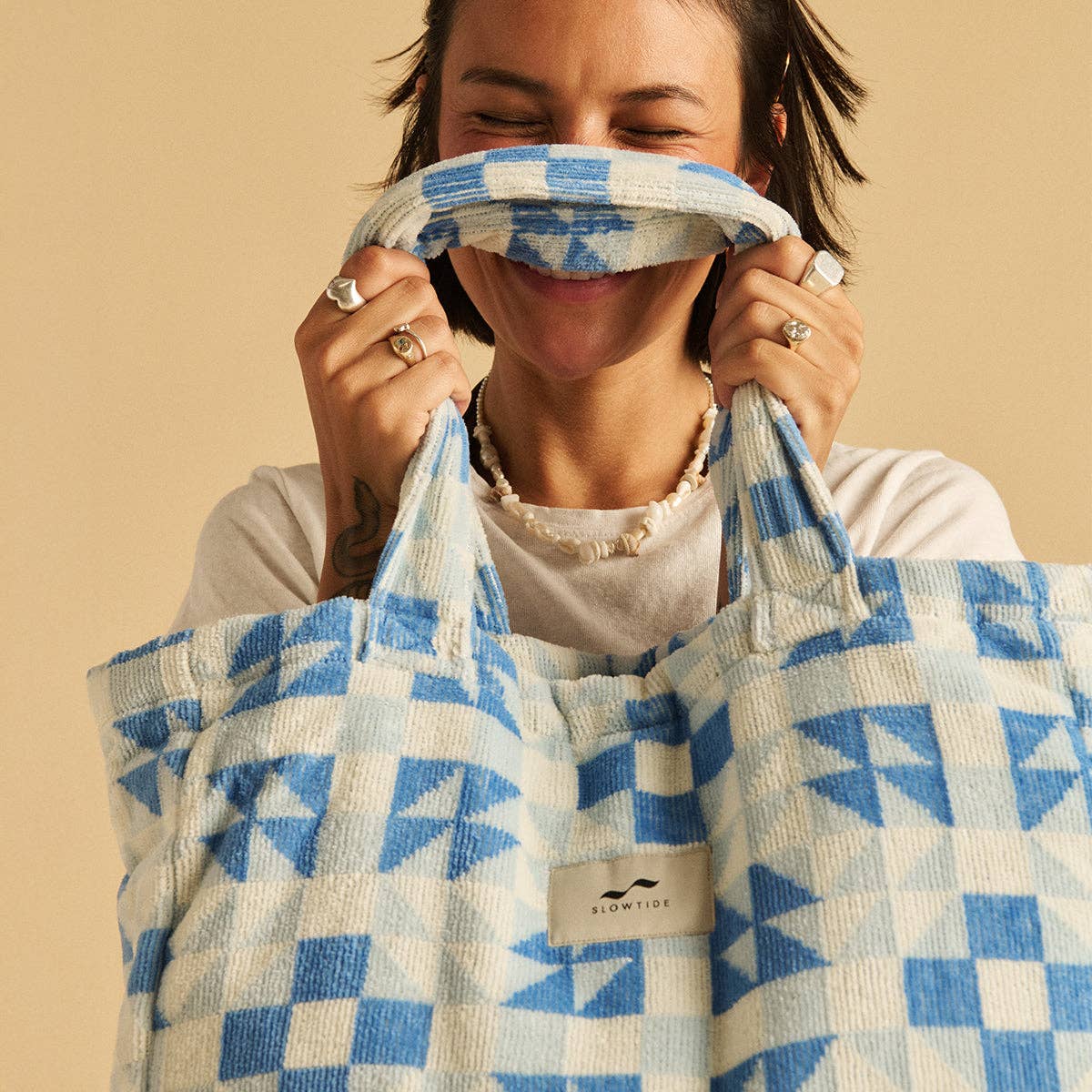 Terry Tote-Aqua Palm