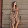 Victorian Floral Smocked Maxi Dress with Puff Sleeves and Ruffles