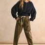 Washed Effect Corduroy Pants