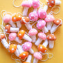 Holiday Mushroom Ornament | Dark Pink