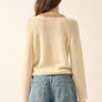 Ribbed Knit Contrast Cardigan Sweater