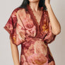 Floral Lace Trim Blouson Maxi Dress