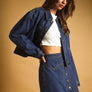 Regular Button Front Indigo Denim Jacket