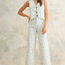 Floral Print Vest with Tie Front