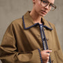 Collar Jacket with Contrast Stitching