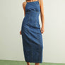 Spaghetti Strap Light Weight Denim Long Dress