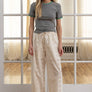 Eyelet Embroidered Wide-Leg Pants