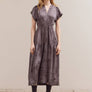 Printed Ruffle Midi Dress