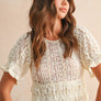 Short Sleeve Lace Blouse