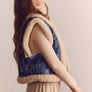 Shepherd-Lined Patched Denim Vest by amente
