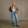 Collar Jacket with Contrast Stitching