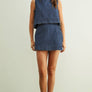 Pinstriped Denim Skort