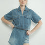 Denim Crop Top with Pocket by Aaron & Amber