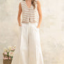 Lightweight Hook and Eye Closure Striped Vest