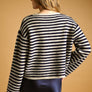 Striped Button Front Sweater Cardigan